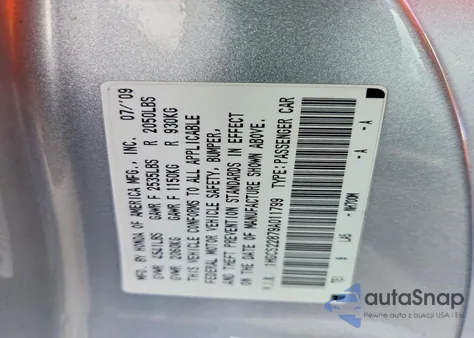 2009 Honda Accord Exl z USA, uszkodzony, nr VIN 1HGCS22879A011799